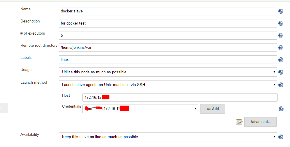 docker slave 